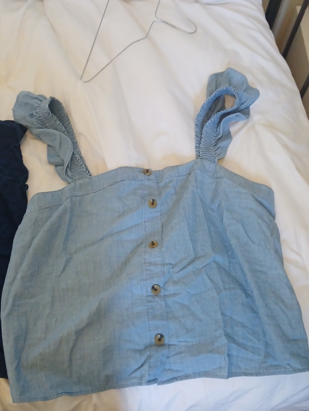 Old Navy  Light Blue Ruffle Strap Button-Front Cami